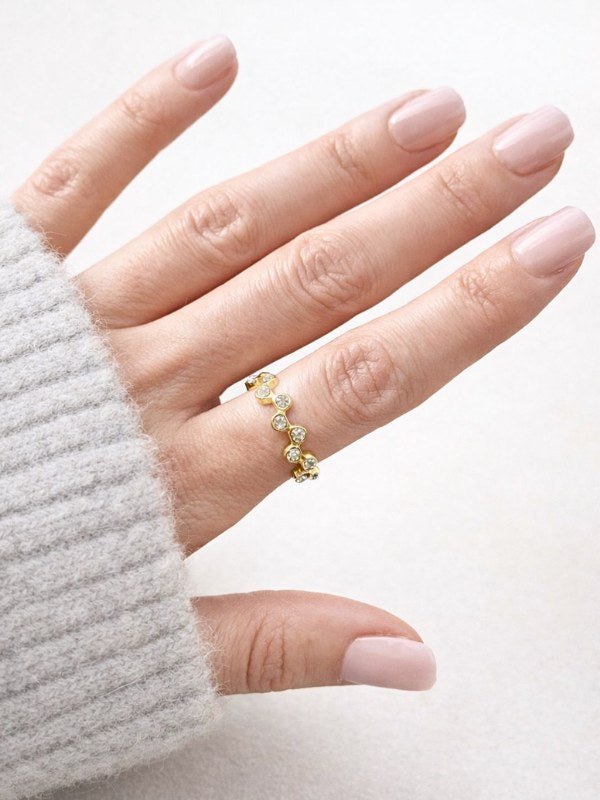 Stacey ring med zirkoner – Guldbelagt