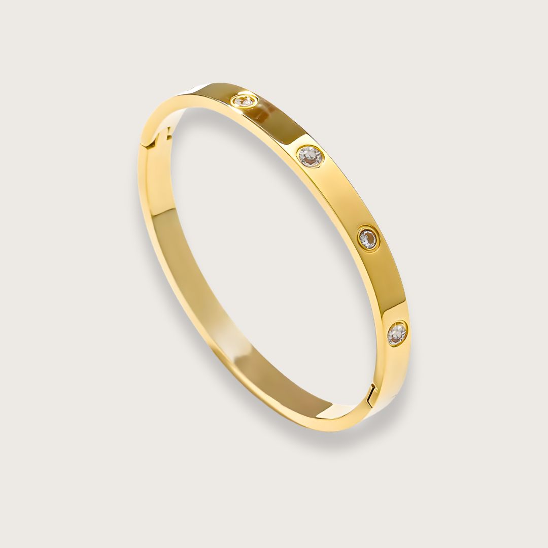 Martine bangle med zirkoner – Guld