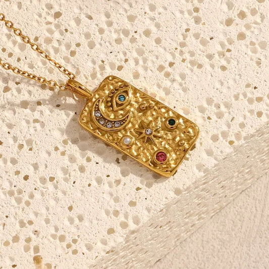 Nadine halskæde med vedhæng - Guld