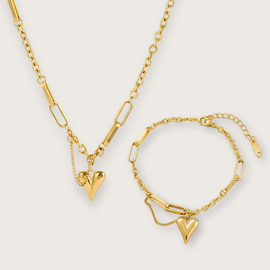 Evie hjertearmbånd – Guldbelagt