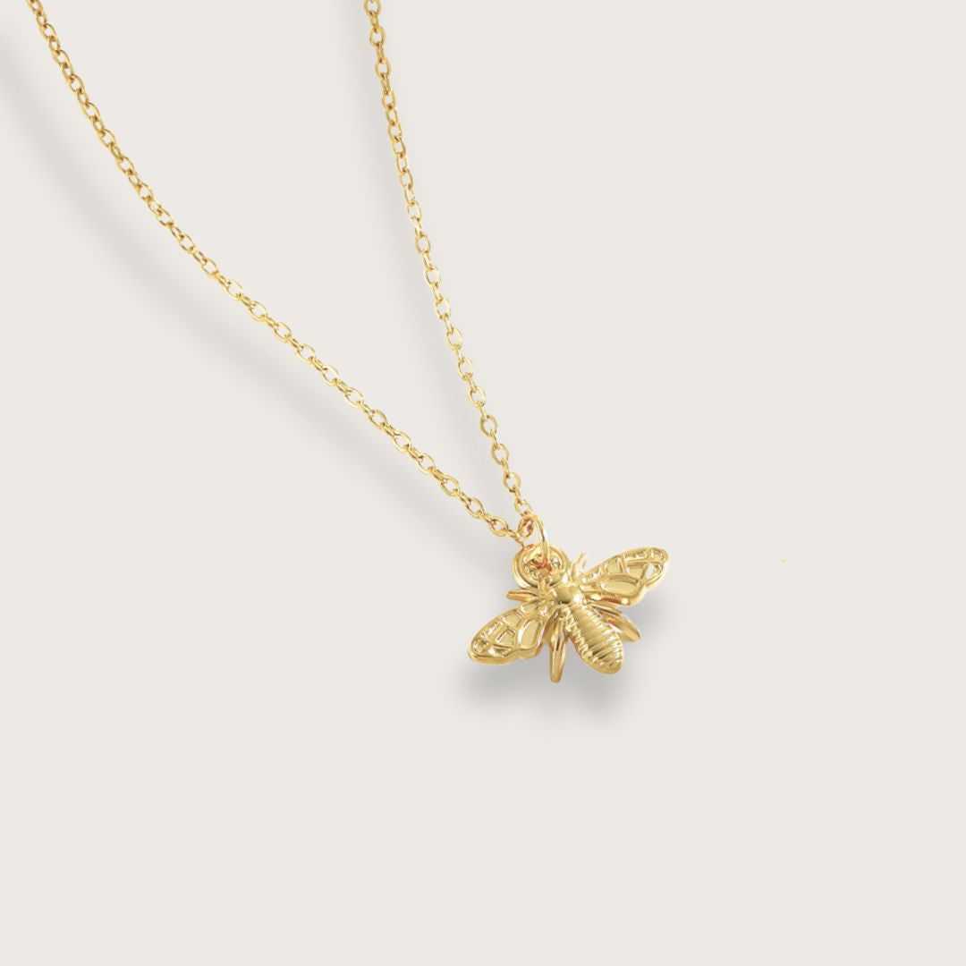 Miel halskæde med bi – Guld