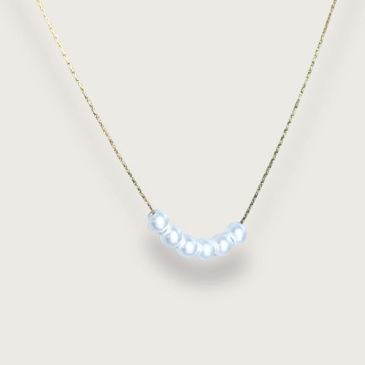 Guldbelagt halskæde med perler - vandfaste smykker til kvinder - chant du matin