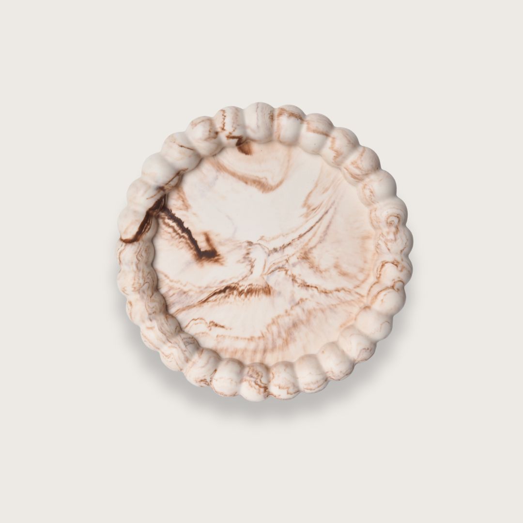 Perlage smykkebakke - Brun marmor