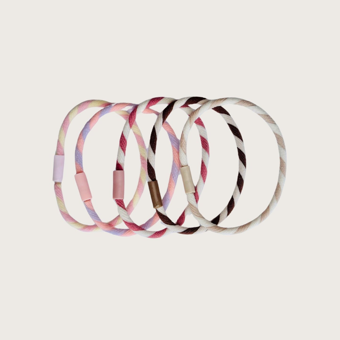 Roseline hårelastikker – Sæt med 5 - Chant du Matin