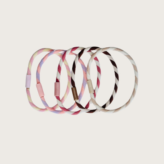 Roseline hårelastikker – Sæt med 5 - Chant du Matin