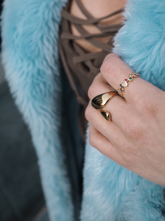 Aura ring med zirkoner – Guldbelagt