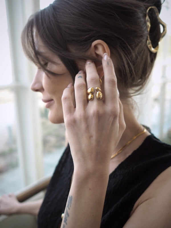 Bibi chunky ring – Guldbelagt