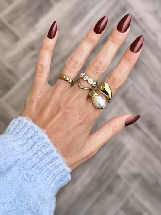 Vandfaste ringe til kvinder - budgetvenlige guldringe PVD belagte smykker smukke guldringe til kvinder gaveidé julegave adventsgave fødselsdagsgave