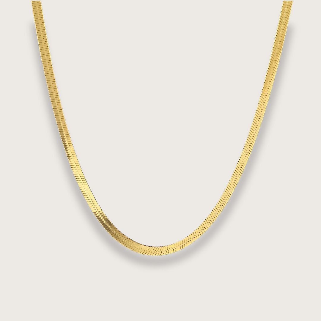 Zoé flat snake chain halskæde 3mm – Guld