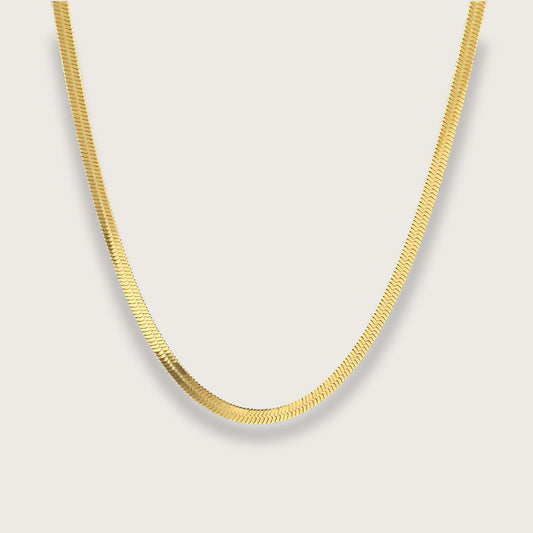 Zoé flat snake chain halskæde 3mm – Guld