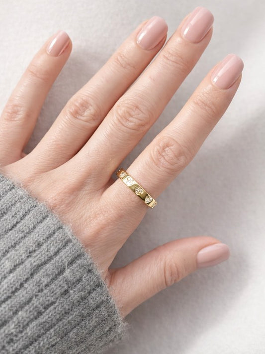 harlow hjertering med zirkoner forgyldt ring til kvinder chant du matin