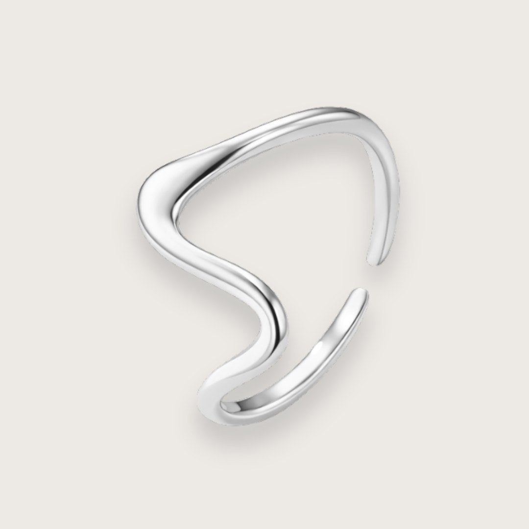 soelvring til kvinder soelvfarvet ring i rustfrit staal boelgedesign populaer ring vandfast soelv fingerring aimee