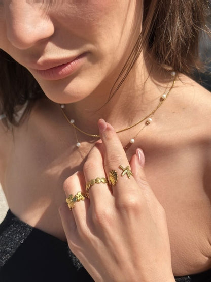 Soléne perlehalskæde – Guld - Chant du Matin