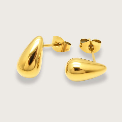 Gaia dråbeformede ørestikkere - Guldbelagt