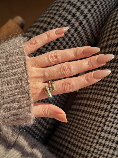 Claire chunky ring med zirkoner – Guldbelagt