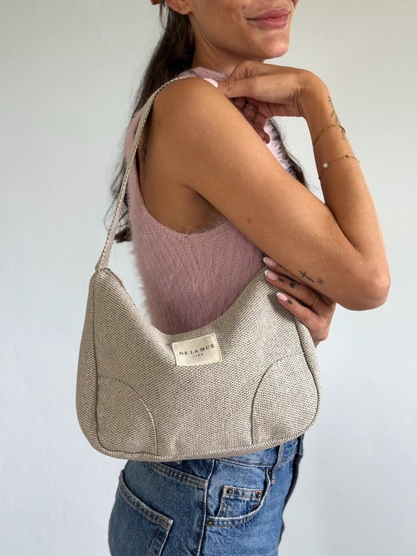 Jolines – Skuldertaske i beige stof