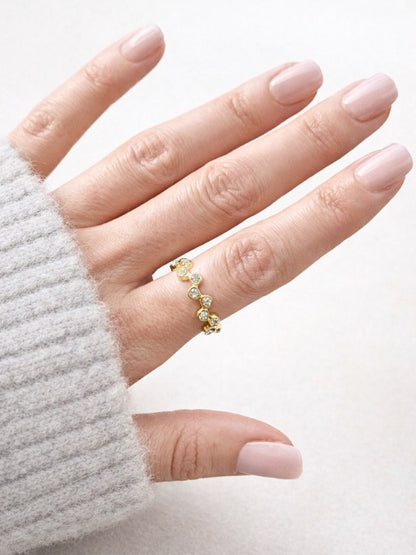 Stacey ring med zirkoner – Guldbelagt