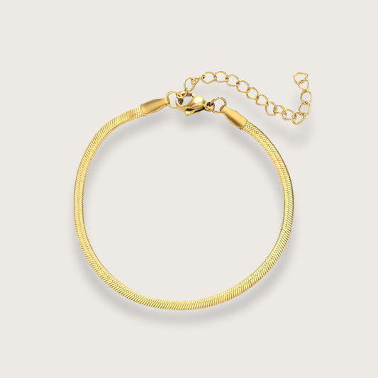 Zoé flat snake chain armbånd 2mm – Guld