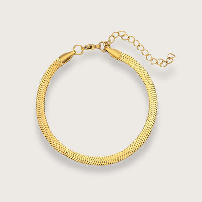Zoé flat snake chain smykkesæt - Guldbelagt