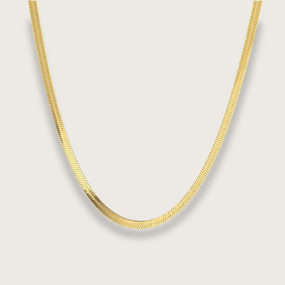 Zoé flat snake chain halskæde 3 mm – Guldbelagt