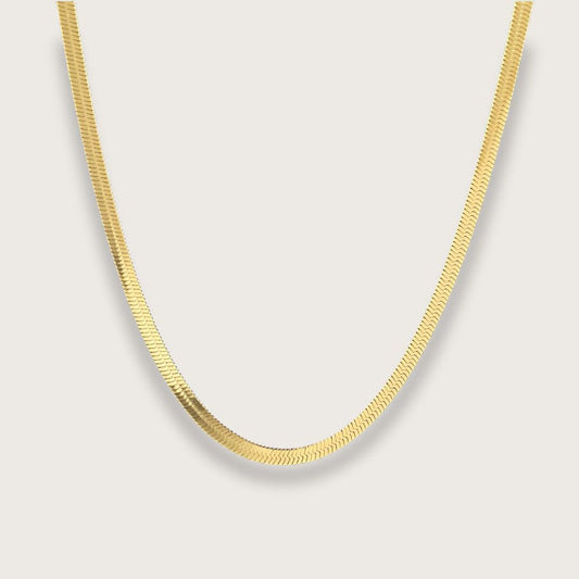 Zoé flat snake chain halskæde 3 mm – Guld