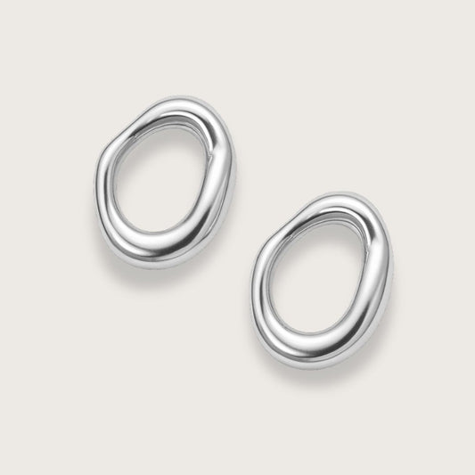 Aude små ovale ørestikkere  – Sølv