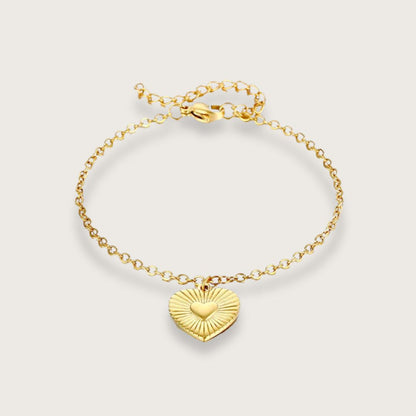 Marisol armbånd med hjertevedhæng - Guldbelagt