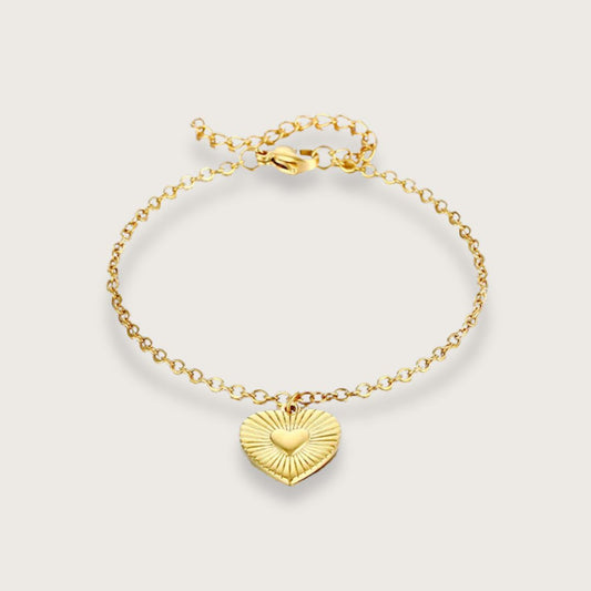 Marisol armbånd med hjertevedhæng - Guld