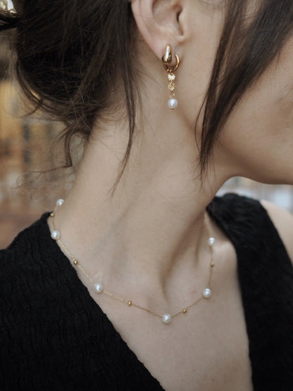 Cindy perlehalskæde – Guldbelagt