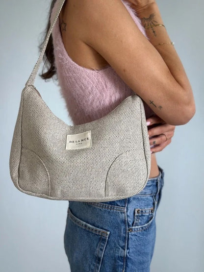 Jolines – Skuldertaske i beige stof