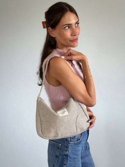 Jolines – Skuldertaske i beige stof