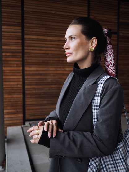 Anna satintørklæde - Mørkerød