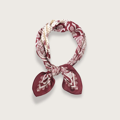 Anna satintørklæde - Mørkerød