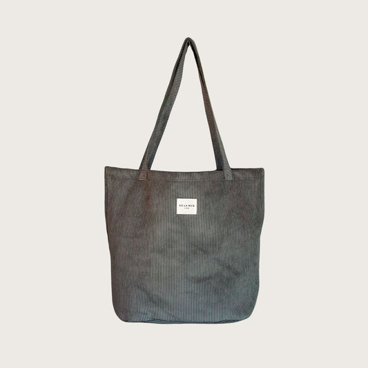 Auxerre – Stor Totebag i gråt fløjl - Chant du Matin