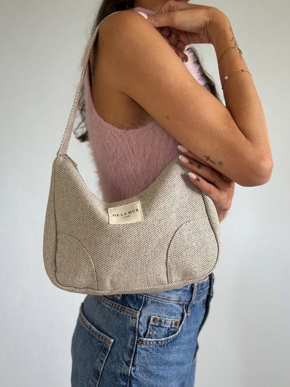Jolines – Skuldertaske i beige stof