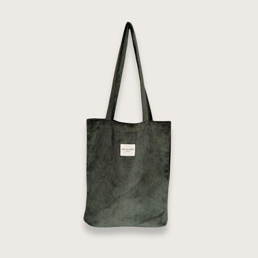 lille tote bag i grønt fløjl fra spanske de la mur - efterår - tasker til kvinder - chant du matin