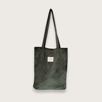 lille tote bag i grønt fløjl fra spanske de la mur - efterår - tasker til kvinder - chant du matin