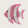 Fina fiske-broche med pink rhinsten