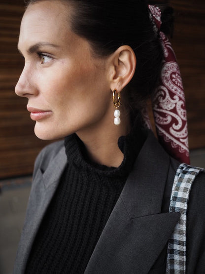 Anna satintørklæde - Mørkerød