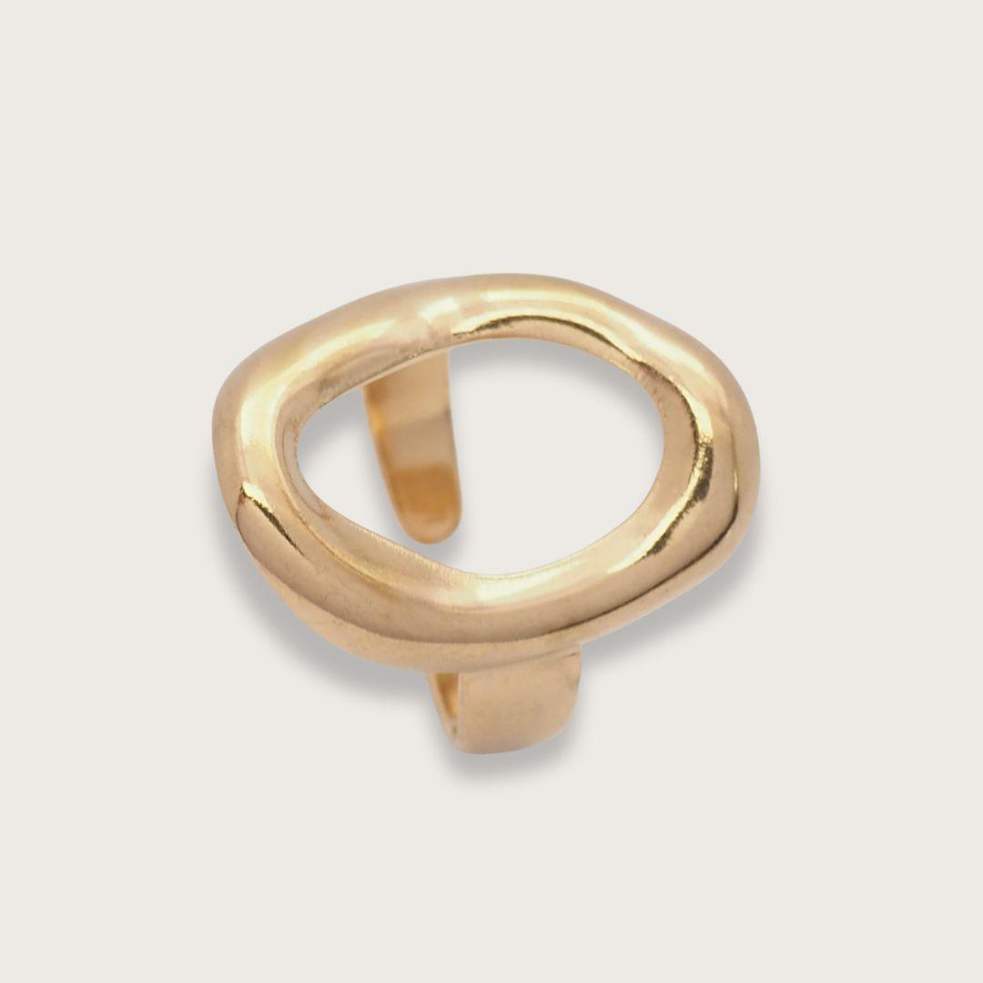 oval ring guld - guldbelagt oval ring til kvinder - vandfaste smykker til kvinder - chant du matin