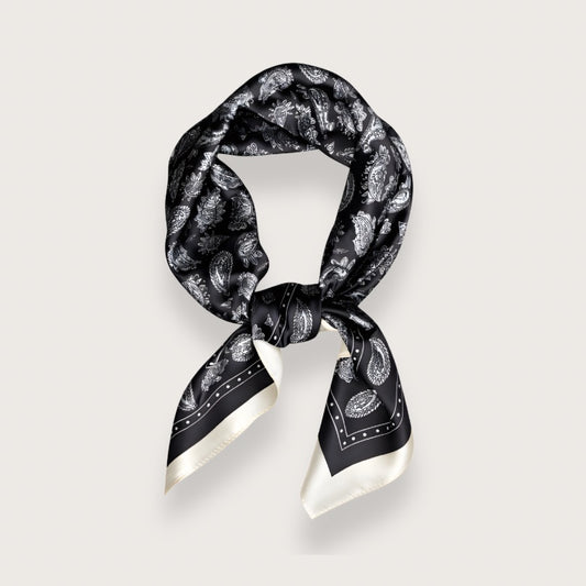 Anna satintørklæde - Sort