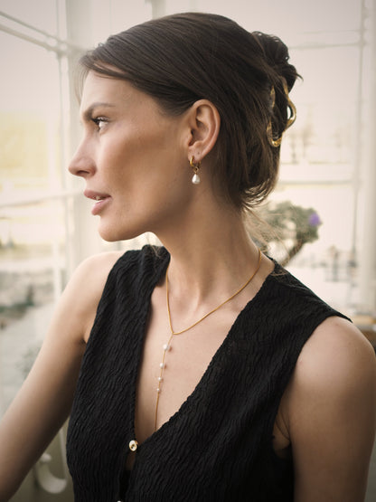 Andrea perleøreringe – Guldbelagt