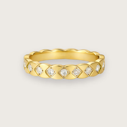 Bonnie ring med zirkoner - Guldbelagt