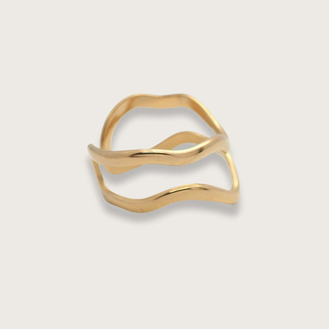 geometrisk ring med to bånd - ringe til kvinder - vandfaste smykker - chant du matin
