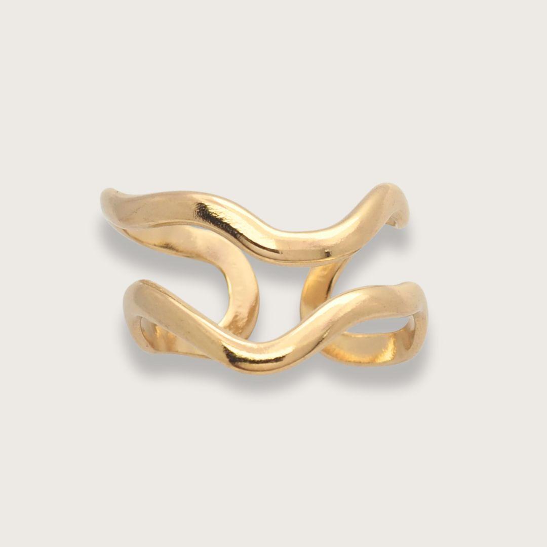 geometrisk ring med to bånd - ringe til kvinder - vandfaste smykker - chant du matin