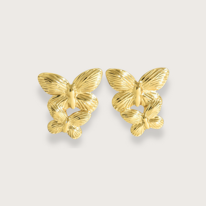 Mimie sommerfugleøreringe – Guldfarvet