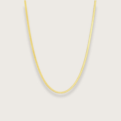 Zoé flat snake chain halskæde 2mm – Guldbelagt
