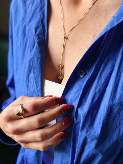 Inès Slider Chain Hjertehalskæde – Guldbelagt