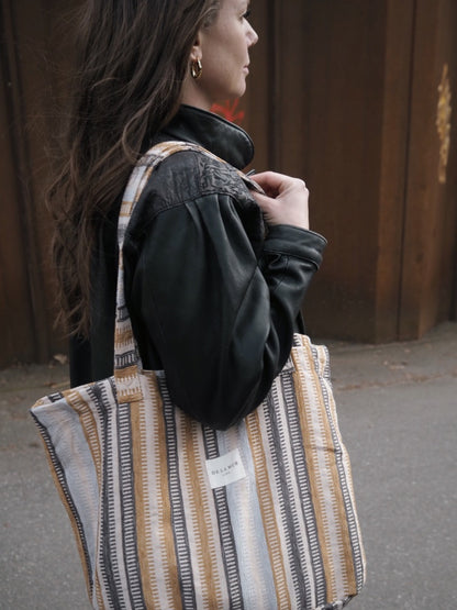 Lavigny - Stor tote bag med stribet mønster