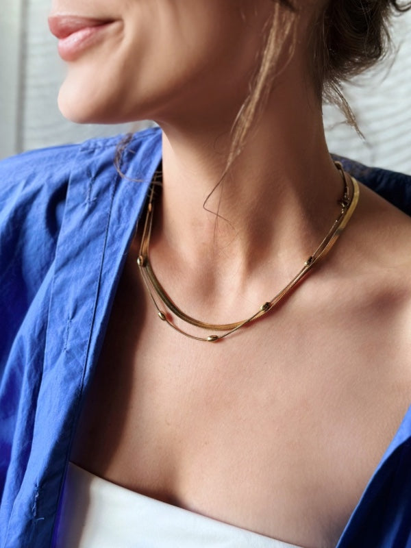 Eleanor halskæde til layering – Guldbelagt